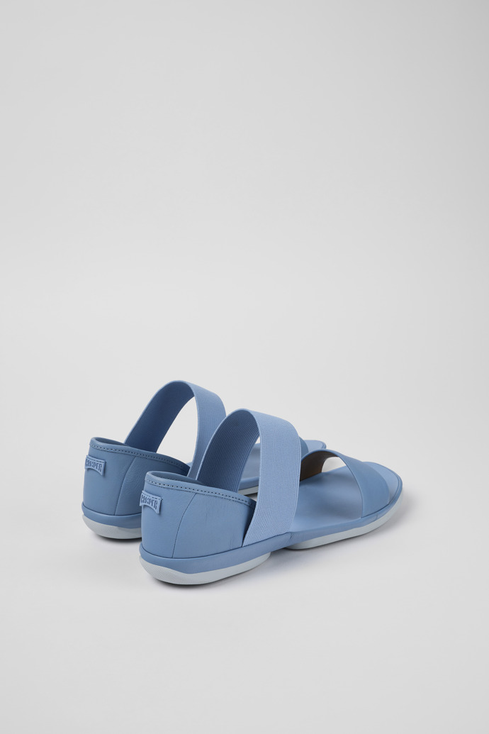 Back view of Right Blue Leather Sandal for Women