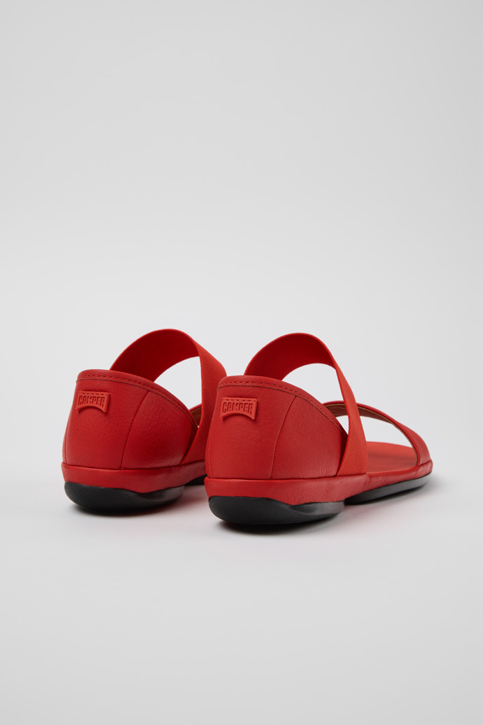 Back view of Right Red Leather Sandals for Women.