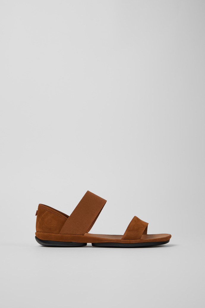 Side view of Right Brown Nubuck Sandals for Women.