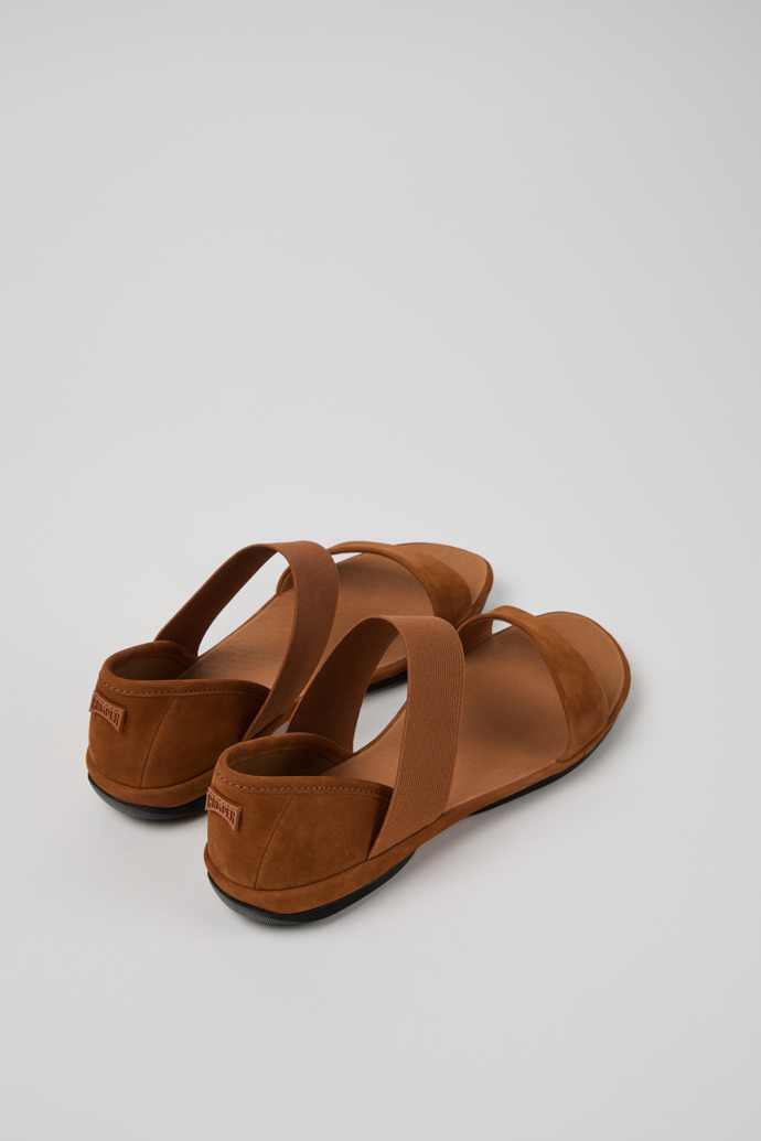 Back view of Right Brown Nubuck Sandals for Women.