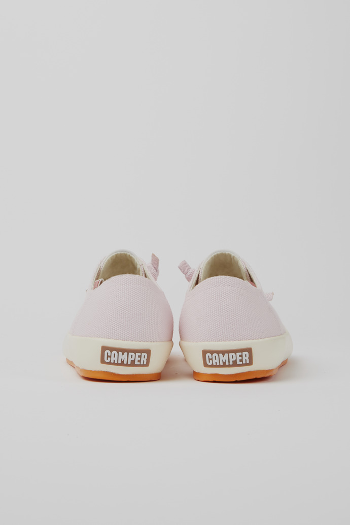 Back view of Peu Rambla Pink recycled cotton sneakers for women