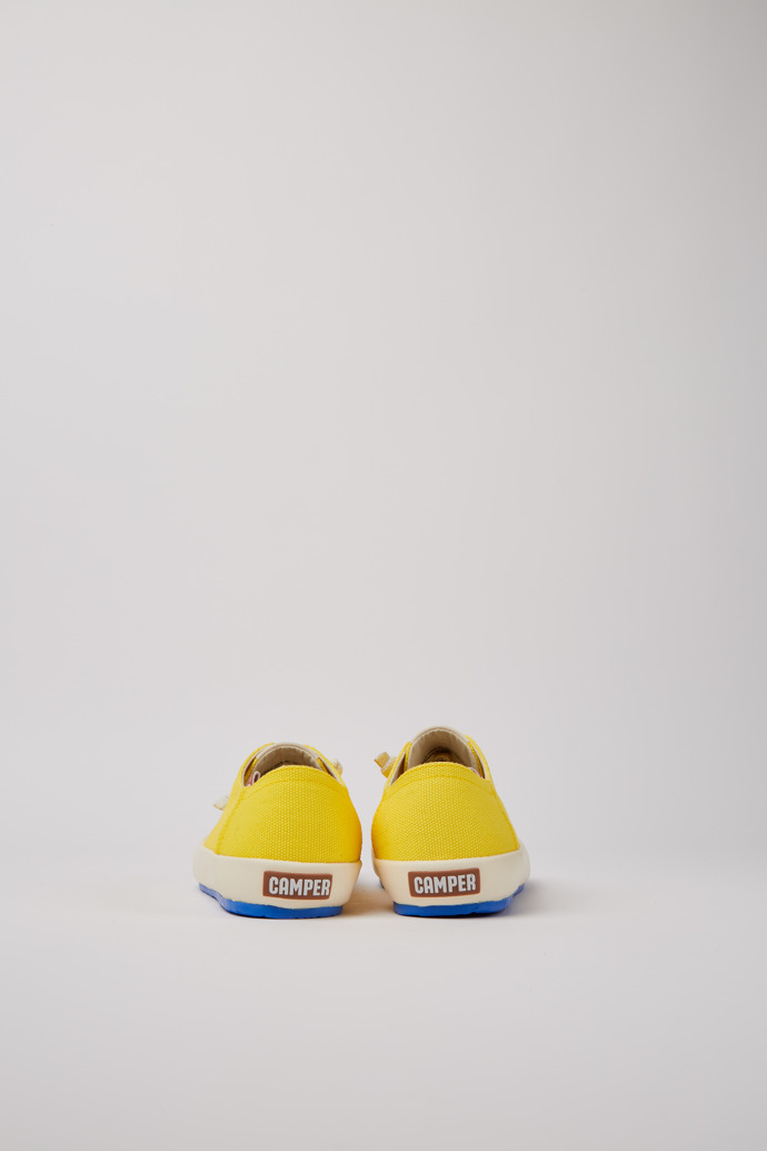 Back view of Peu Rambla Yellow recycled cotton sneakers for women