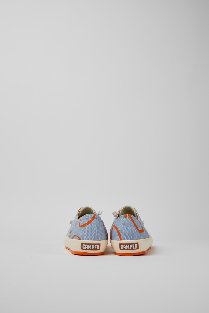 Peu Rambla Sneakers estampadas azules y naranjas para mujer