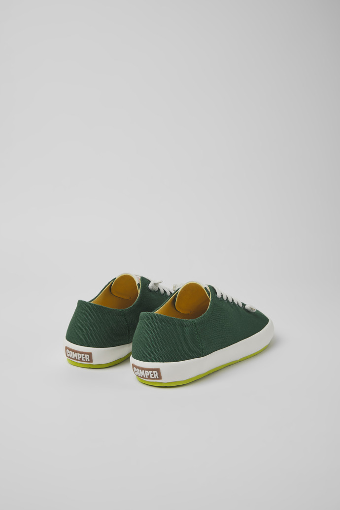 Back view of Peu Rambla Green textile sneakers for women