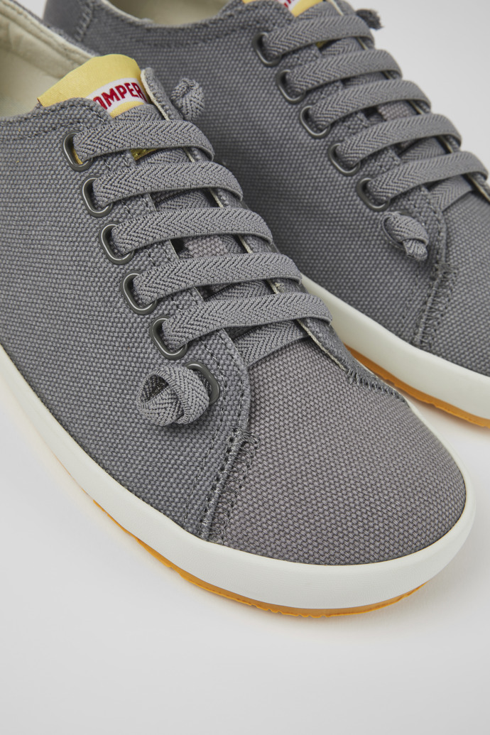 Close-up view of Peu Rambla Gray Textile Sneaker for Women