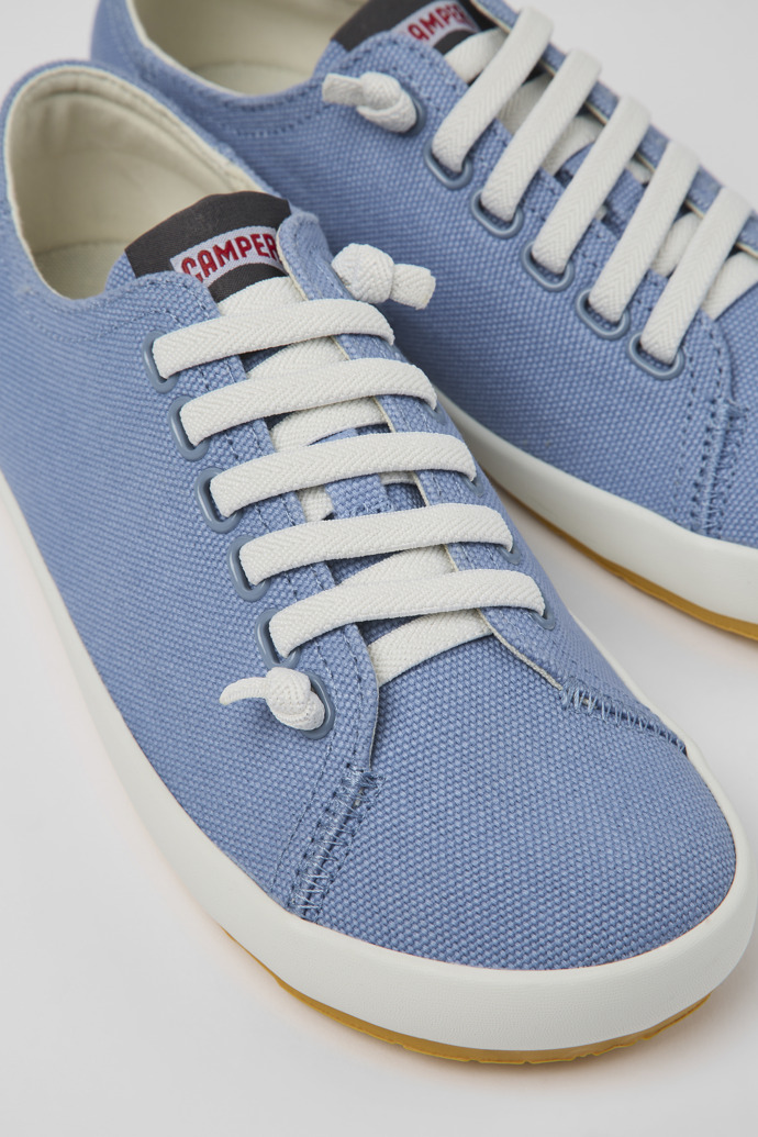 Close-up view of Peu Rambla Blue Textile Sneaker for Women