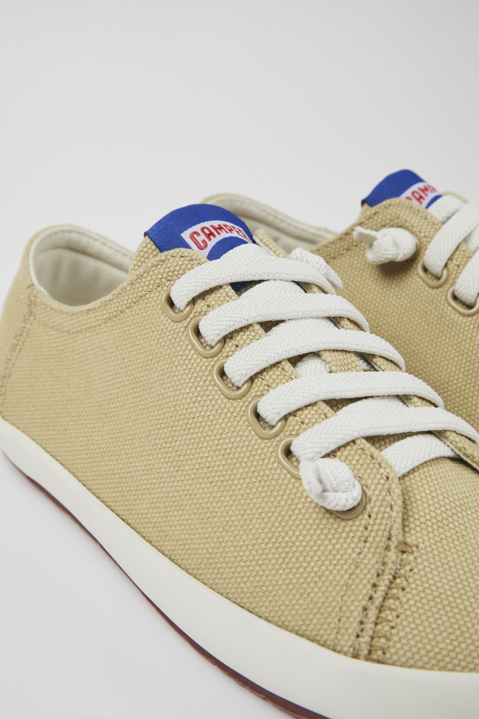 Close-up view of Peu Rambla Beige Textile Sneaker for Women
