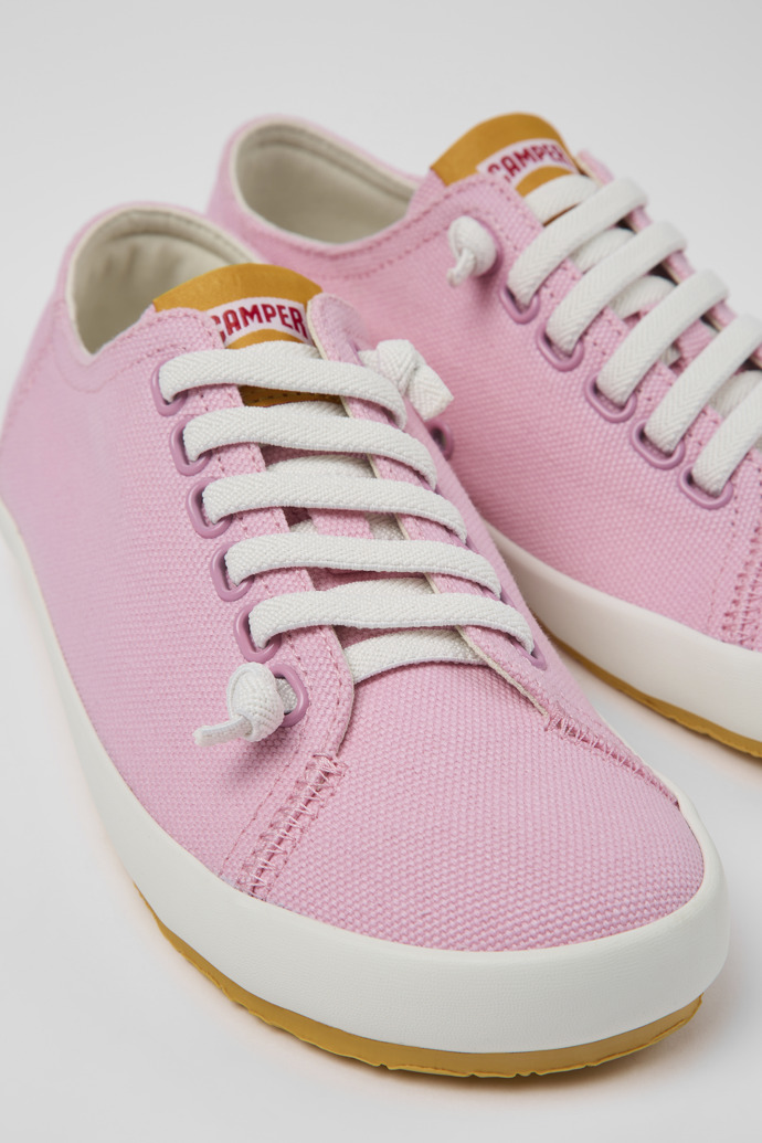 Close-up view of Peu Rambla Pink Textile Sneaker for Women