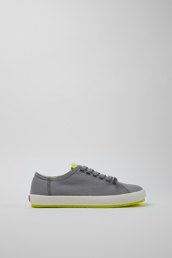 Side view of Peu Rambla Gray Recycled Cotton Women's Sneakers.