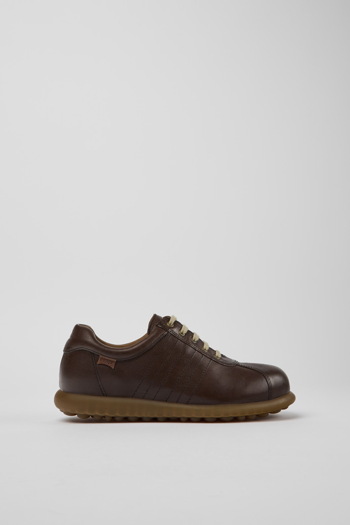 Side view of Pelotas Dark brown shoe for women
