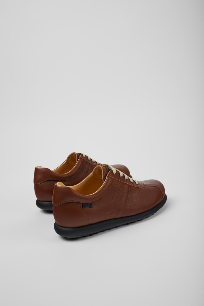 Back view of Pelotas Brown leather shoes for women