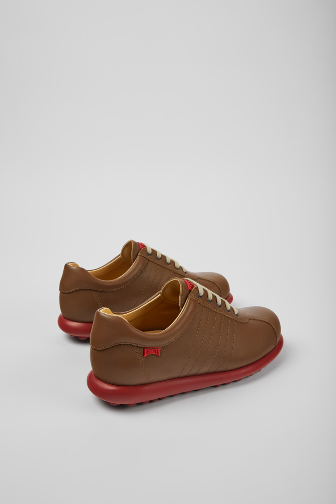 Back view of Pelotas Brown leather shoes for women