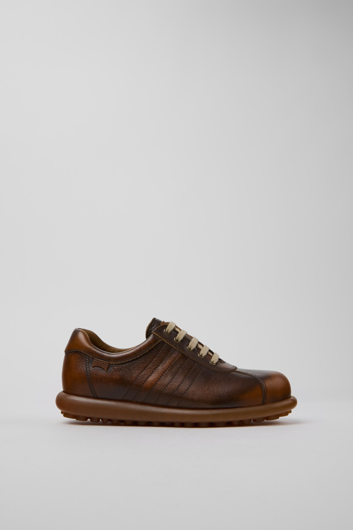 Side view of Pelotas Brown Leather Women's Shoe.