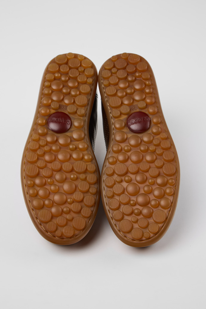 The soles of Pelotas Brown Leather Women's Shoe.