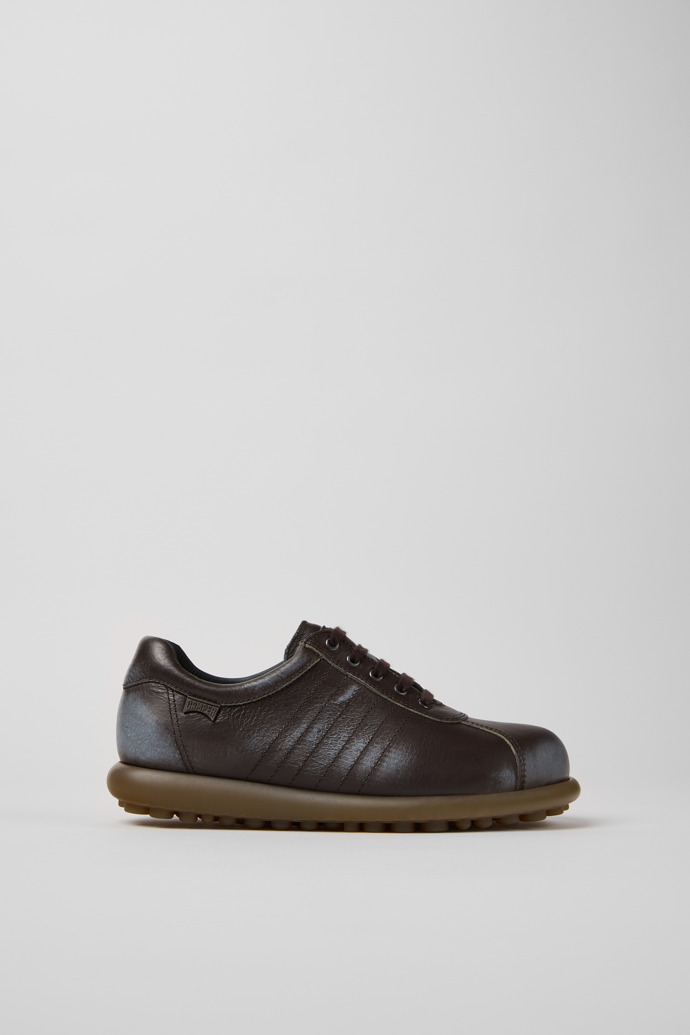 Side view of Pelotas Brown Leather Shoes for Women.