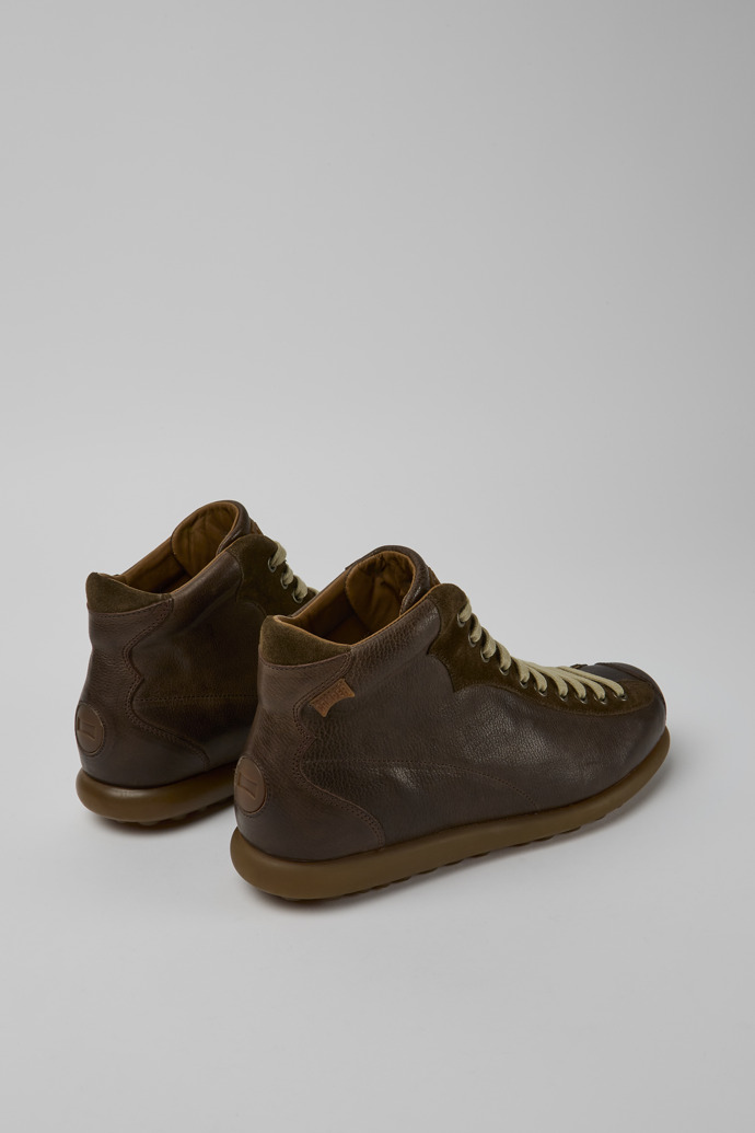 Back view of Pelotas Dark brown leather ankle boots for men