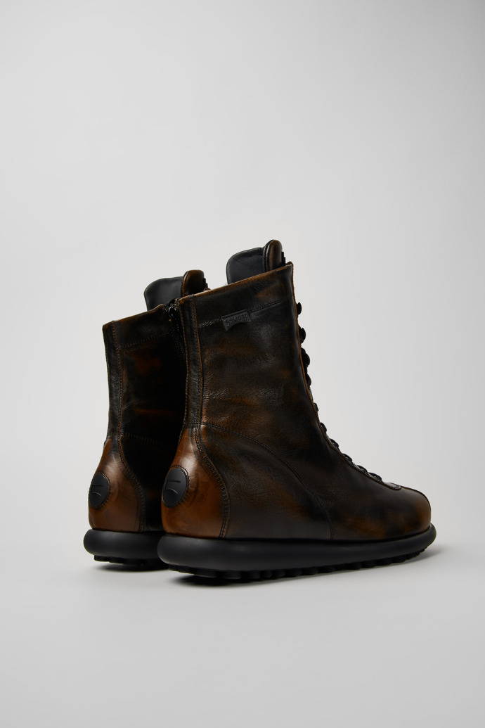 Back view of Pelotas Black-brown leather boots for men