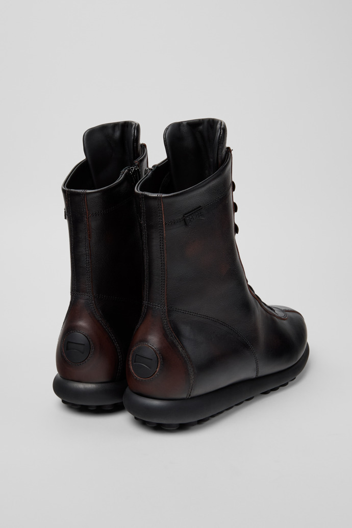 Back view of Pelotas Multicolor Leather Mid Boots for Men.