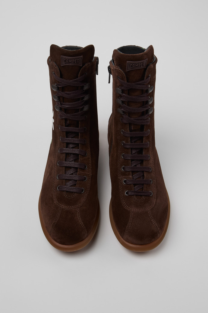 Overhead view of Twins Multicolor Suede Ankle Boots for Men.