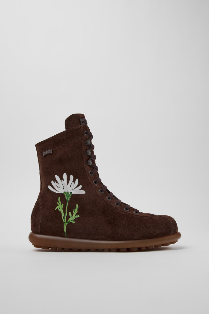 Side view of Twins Multicolor Suede Ankle Boots for Men.
