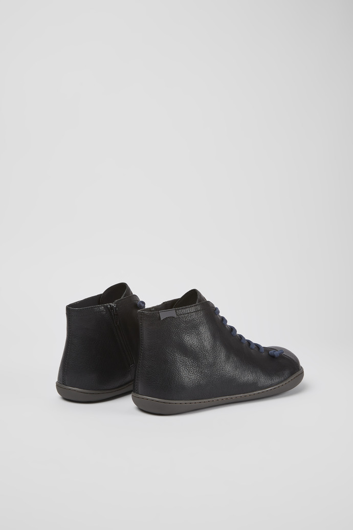 Back view of Peu Black ankle boot for men