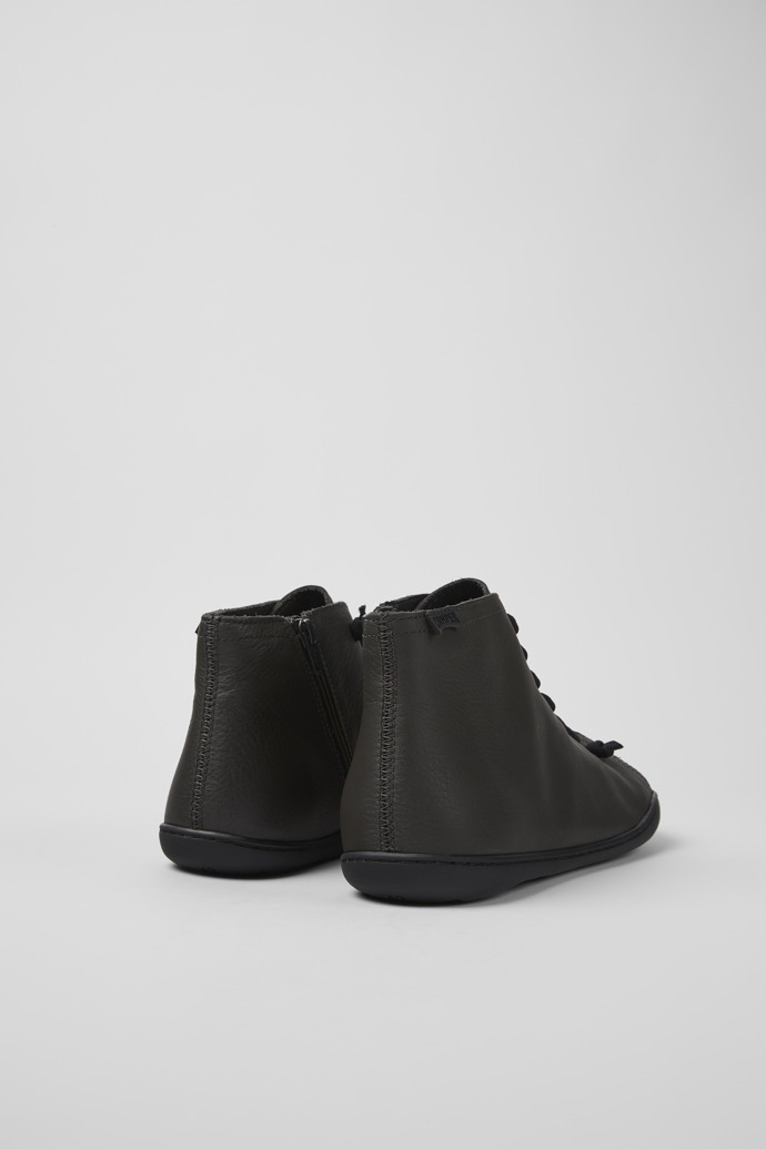 Back view of Peu Gray leather ankle boots for men