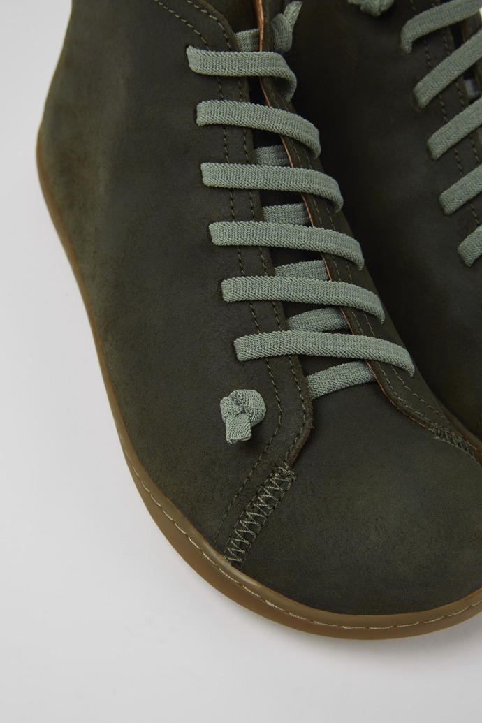 Close-up view of Peu Green-gray nubuck ankle boots for men