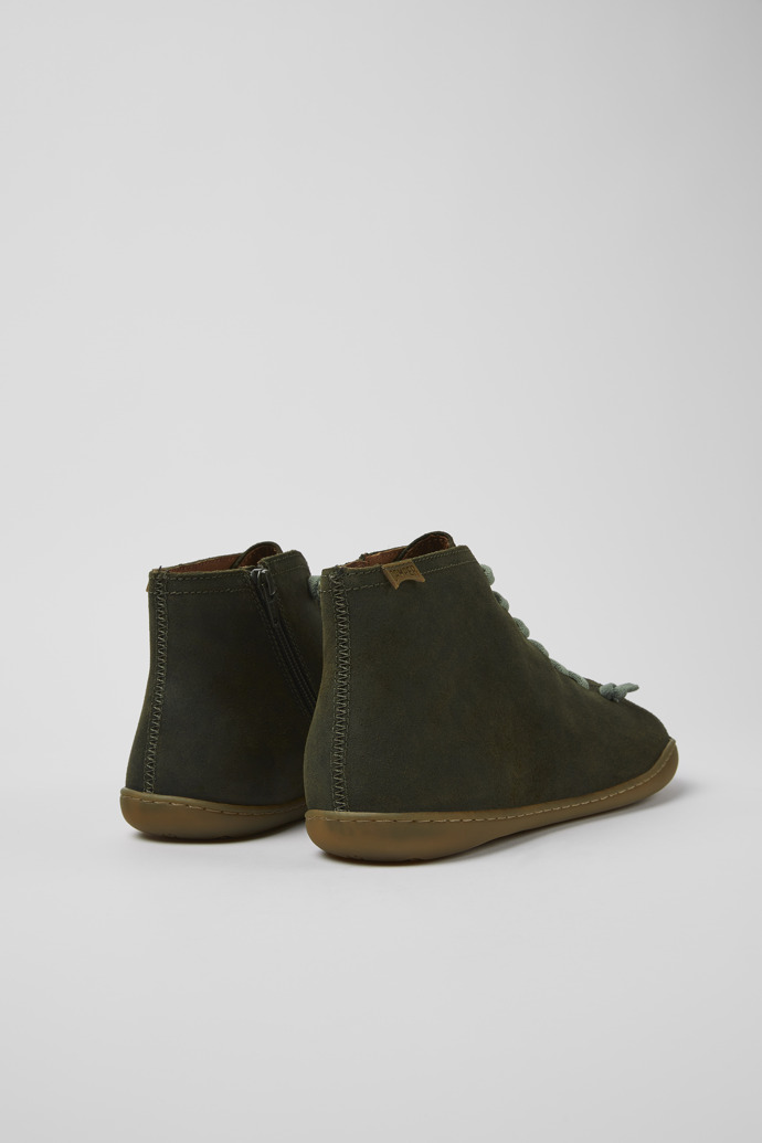 Back view of Peu Green-gray nubuck ankle boots for men