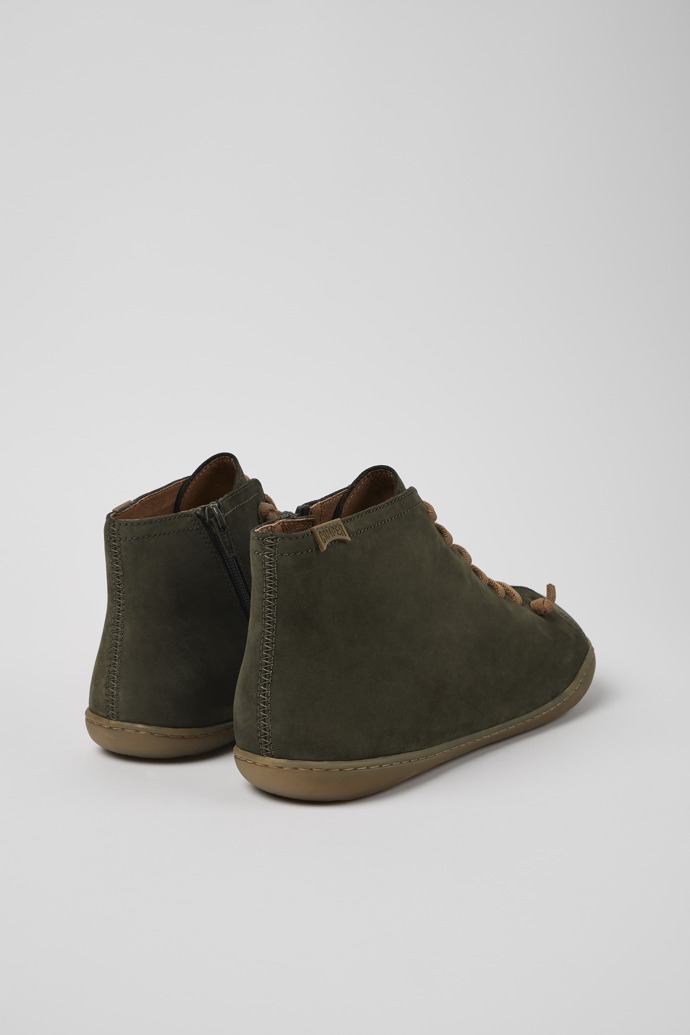 Back view of Peu Green nubuck ankle boots for men