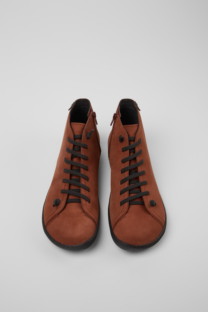 Overhead view of Peu Red nubuck ankle boots for men