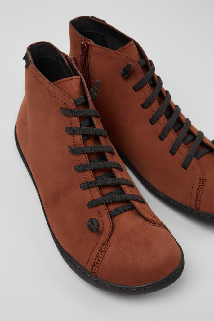 Close-up view of Peu Red nubuck ankle boots for men