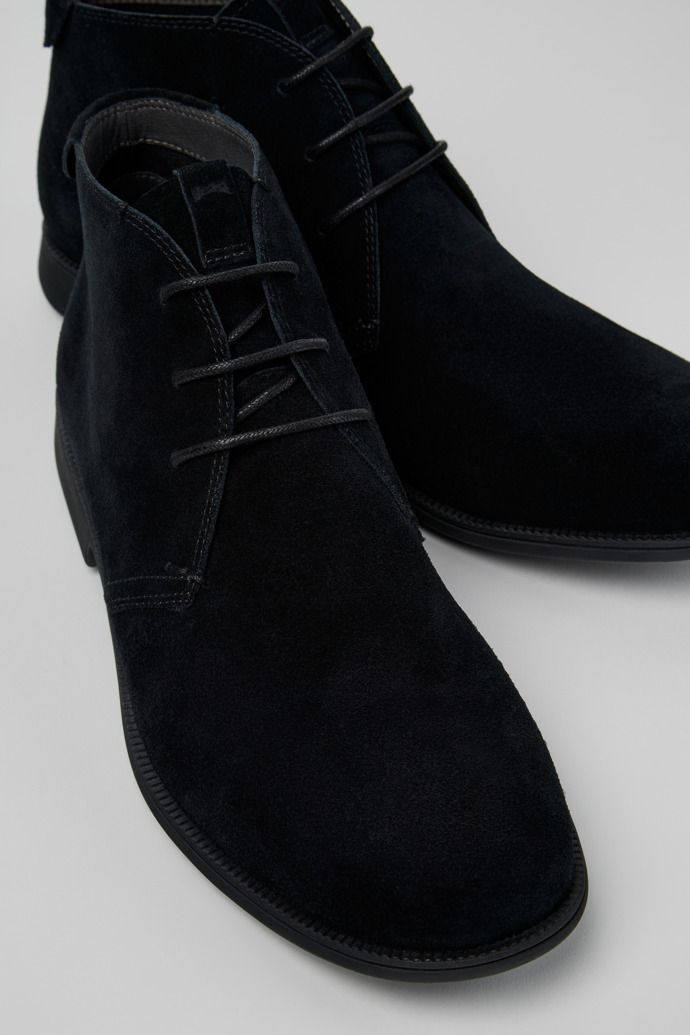 Mil 1913 Schwarze Herrenstiefelette aus Nubukleder.