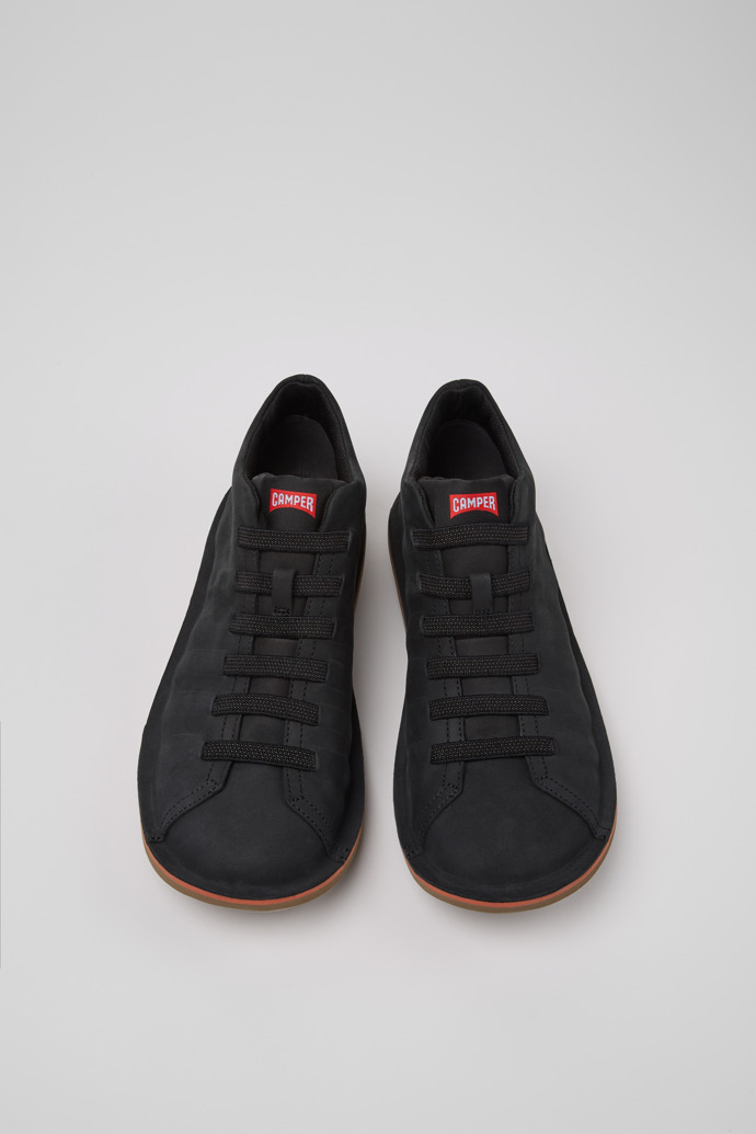 Overhead view of Beetle Gray Nubuck Ankle Boots for Men.