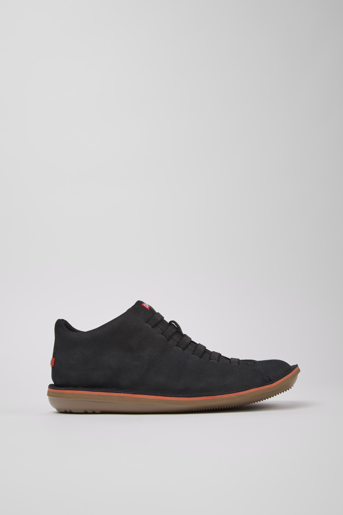Side view of Beetle Gray Nubuck Ankle Boots for Men.