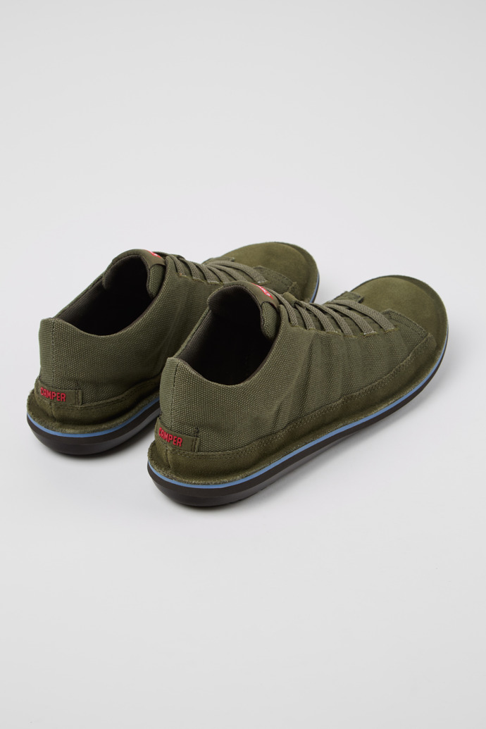 Beetle Groene enkelboot voor heren van gerecycled katoen en nubuck.