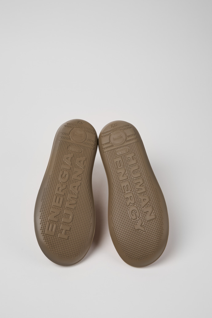 The soles of Beetle Brown Textile and Nubuck Leather Ankle Boots for Men.