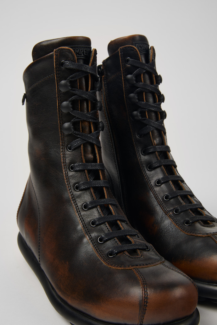 Close-up view of Pelotas Bi-color Leather Boots for Women