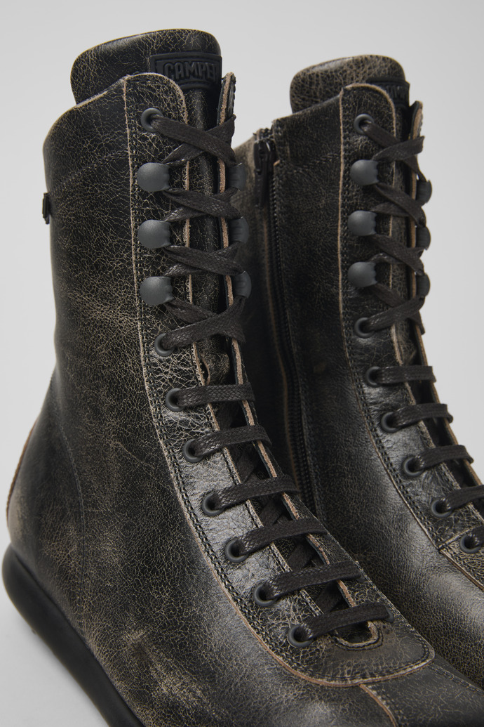 Close-up view of Pelotas Bi-color Leather Boots for Women