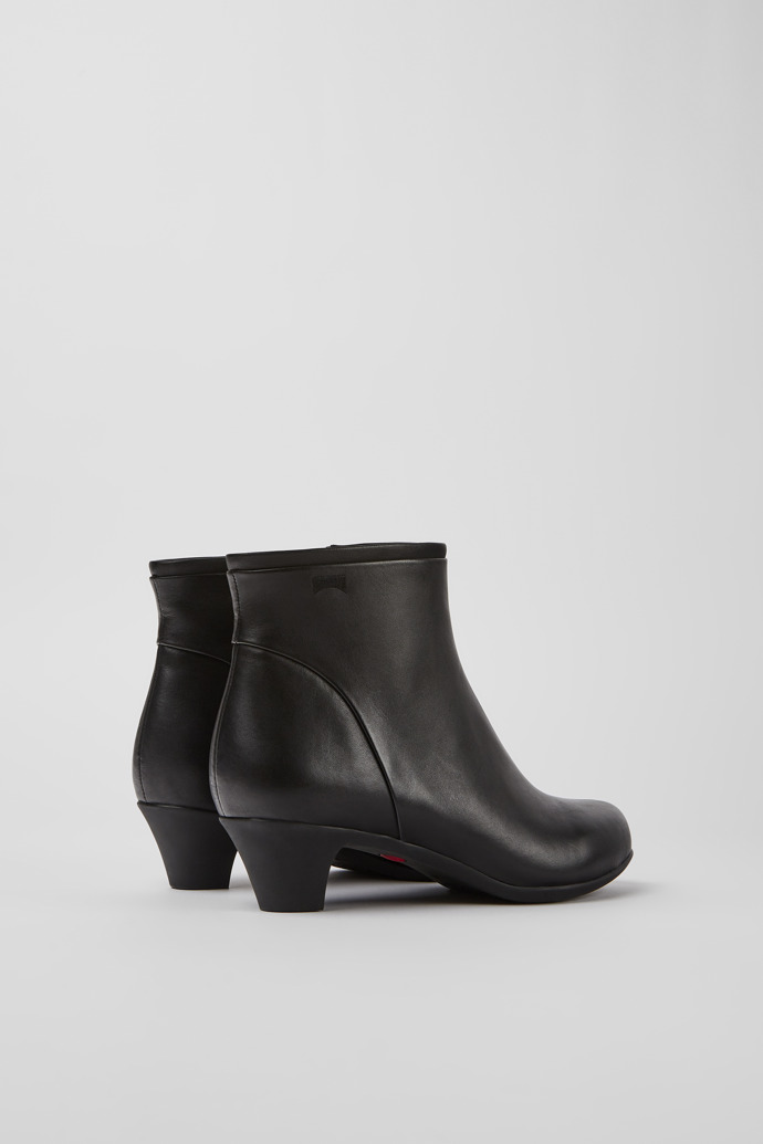 Back view of Helena Black Ankle Boots for Women