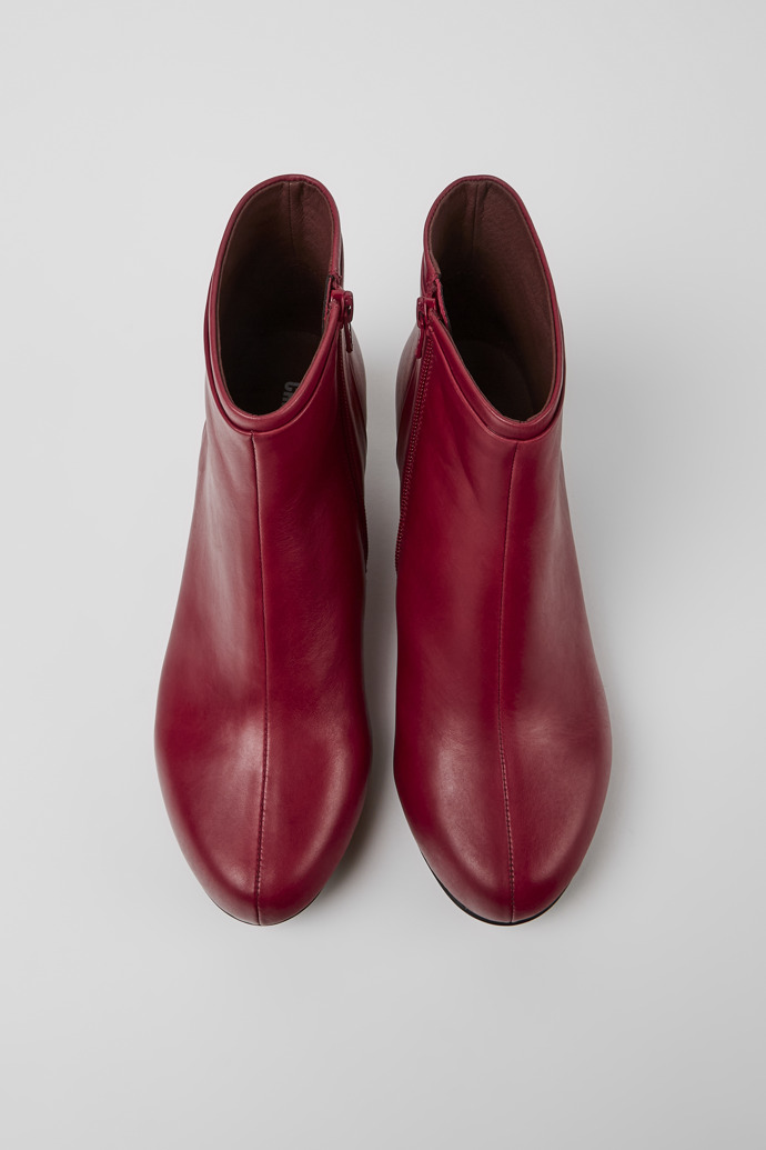 Overhead view of Helena Red Ankle Boots for Women