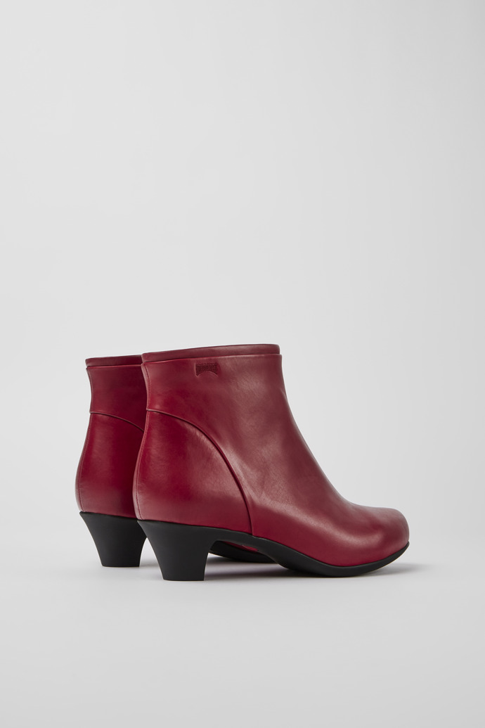 Back view of Helena Red Ankle Boots for Women