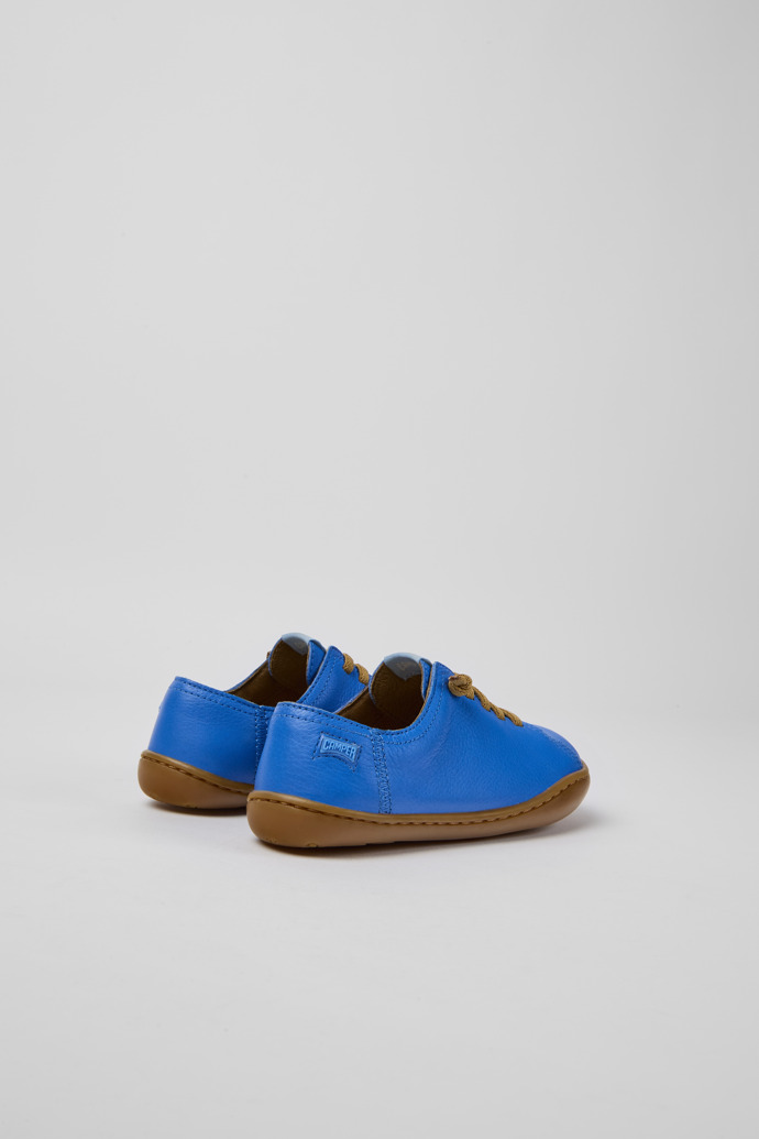 Back view of Peu Blue leather shoes for kids