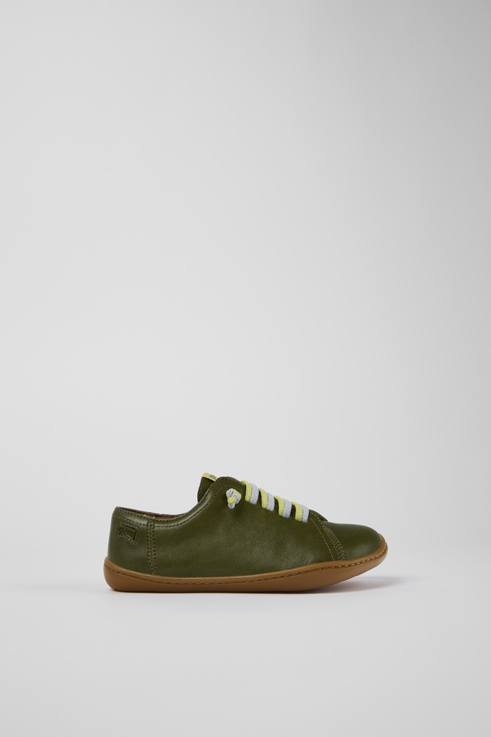 Side view of Peu Green Leather Slip-on
