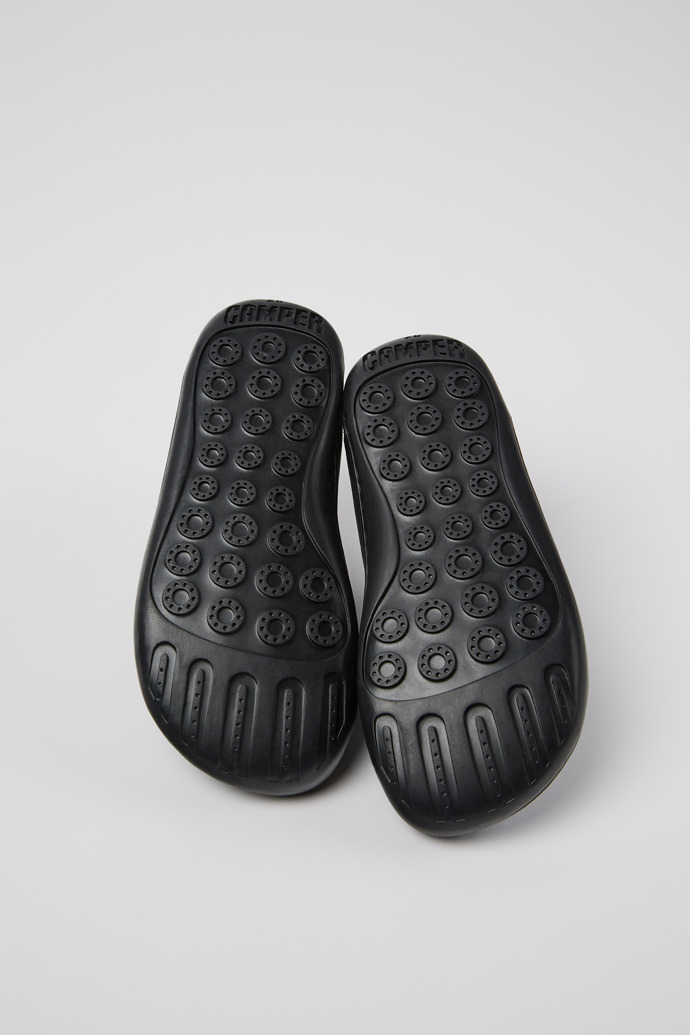 The soles of Peu Black Leather Slip-on for kids