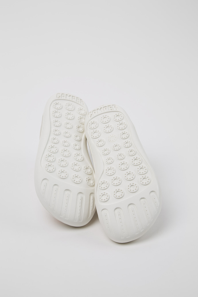 The soles of Twins White Leather Kids' Shoes for Children.