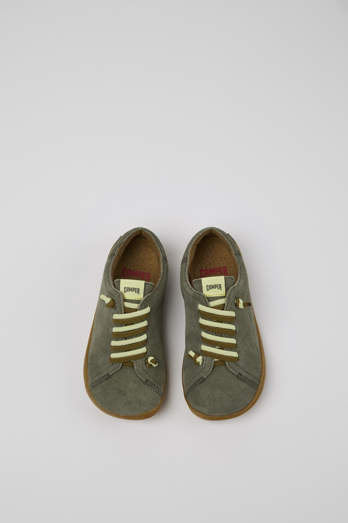 Peu Chaussures pour enfant en nubuck vert.