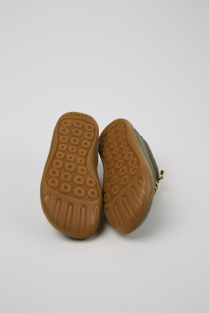 The soles of Peu Green Nubuck Kids' Shoe.