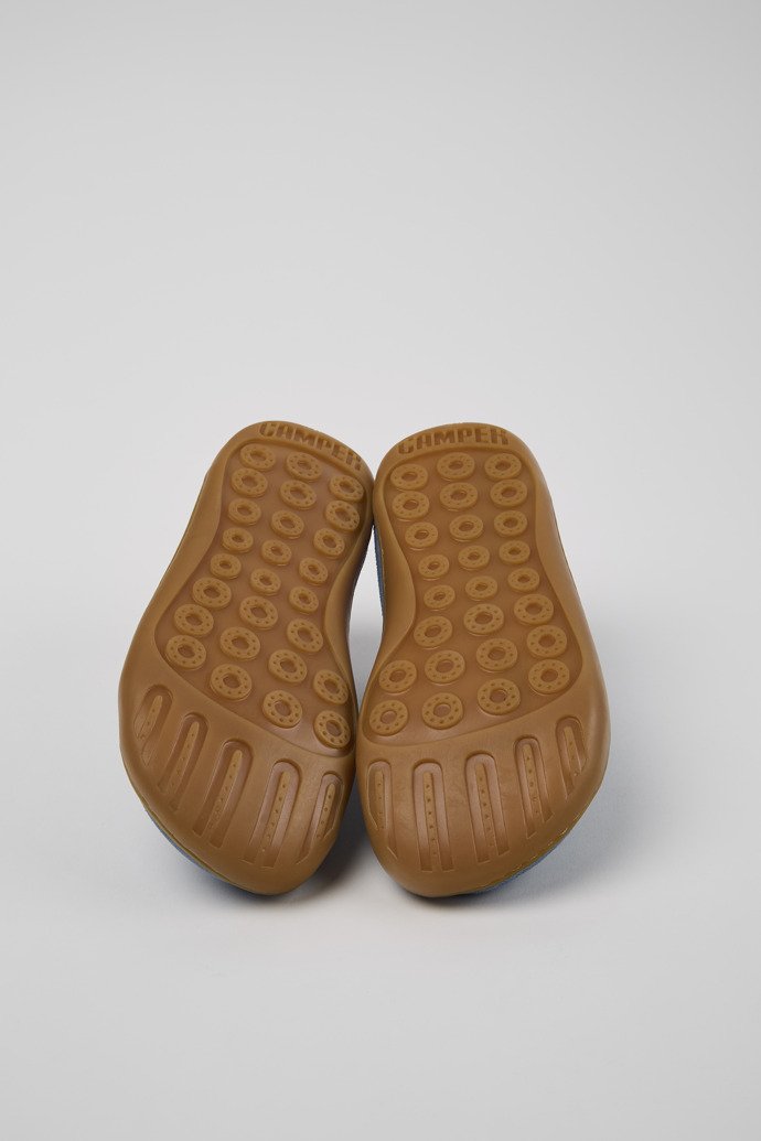 The soles of Peu Blue Nubuck Kids' Shoe.