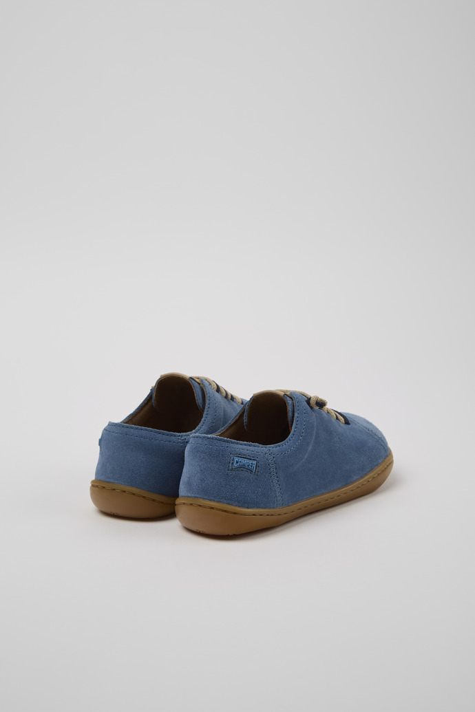 Back view of Peu Blue Nubuck Kids' Shoe.