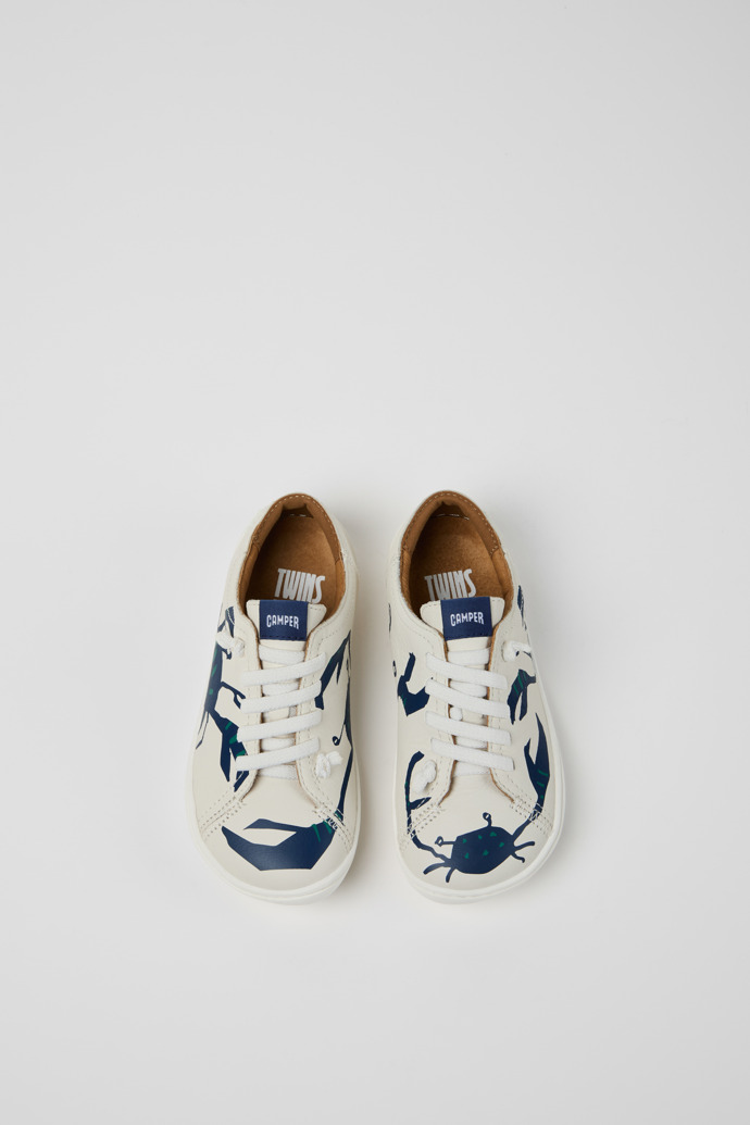 Overhead view of Twins Multicolor Leather Shoes for kids.